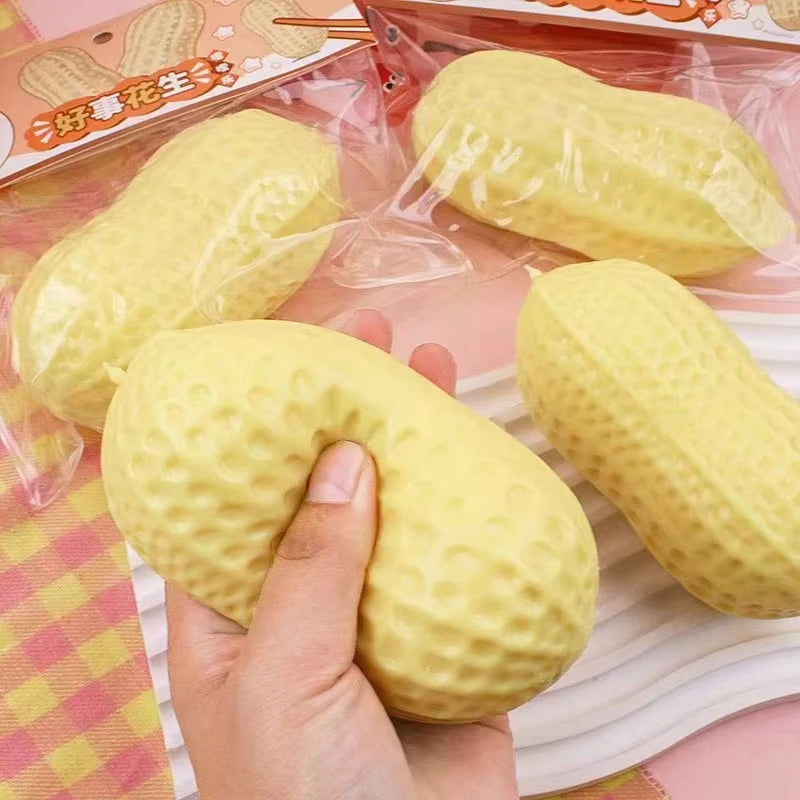 Peanut Simulate Squishy Toys Stress Relief Tool Soft Texture Squishies Fidget Mode Anti-Stress Gift Kids Adults Birthday Favors