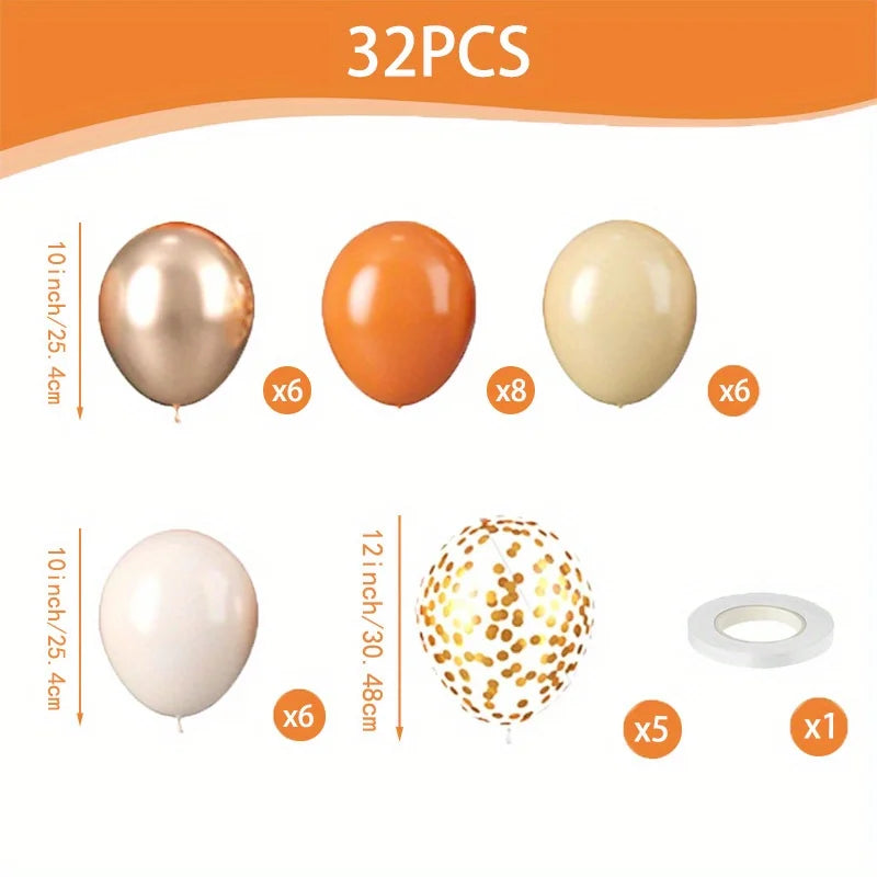 32 Fall Balloon Wreath Set 10 Inch Includes Multiple Colors Latex Balloons for Thanksgiving Fall and Birthday Party Decorations