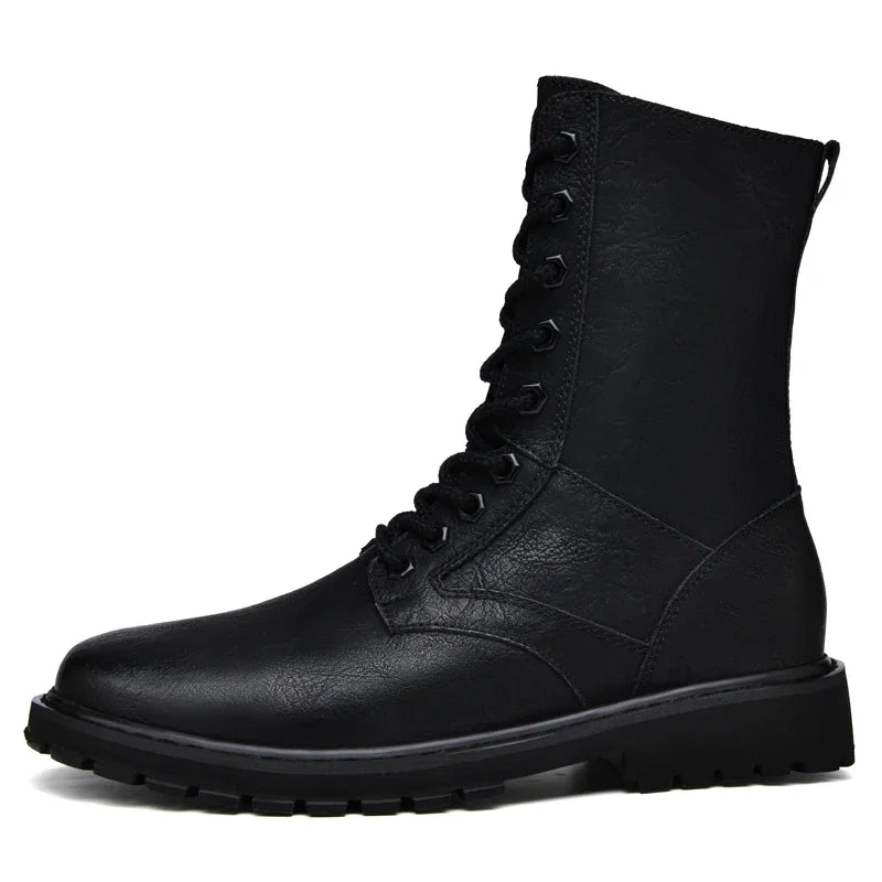 Plus Big Size 49 50 51 52 Winter Mens High Top Leather Boots Combat Tactical Shoes Hunting Khaki Black Retro Sales Discounts