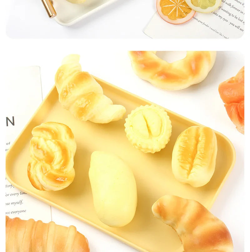 Squishy Croissant Squeeze Toy Slow Rising Sticky Stress Relief Toy Super Soft Food Creative Simulation Bread Anti Anxiety Toys