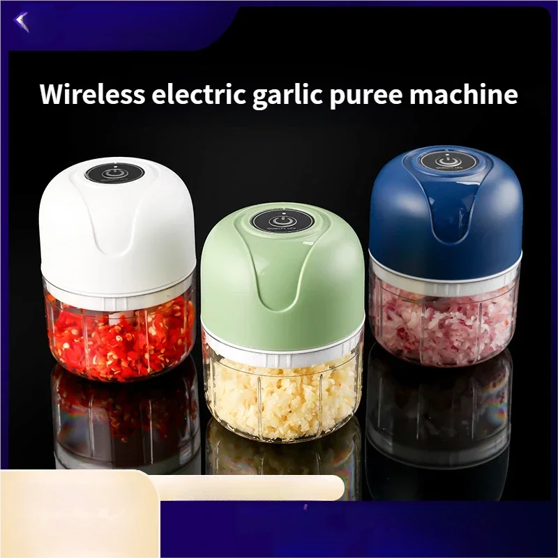 HOMEFISH Electric Mini Kitchen Garlic Paste Mixer Baby Food Meat Grinder Home Multi-functional Garlic Crusher