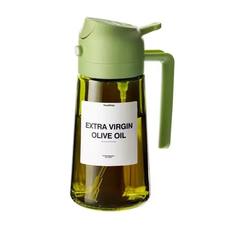 2 In 1 Pour Spray Sprayer Kitchen Glass Oil Kettle 470ml Olive Oil Dispenser Healthy Oil Control Kitchen Gadgets for BBQ