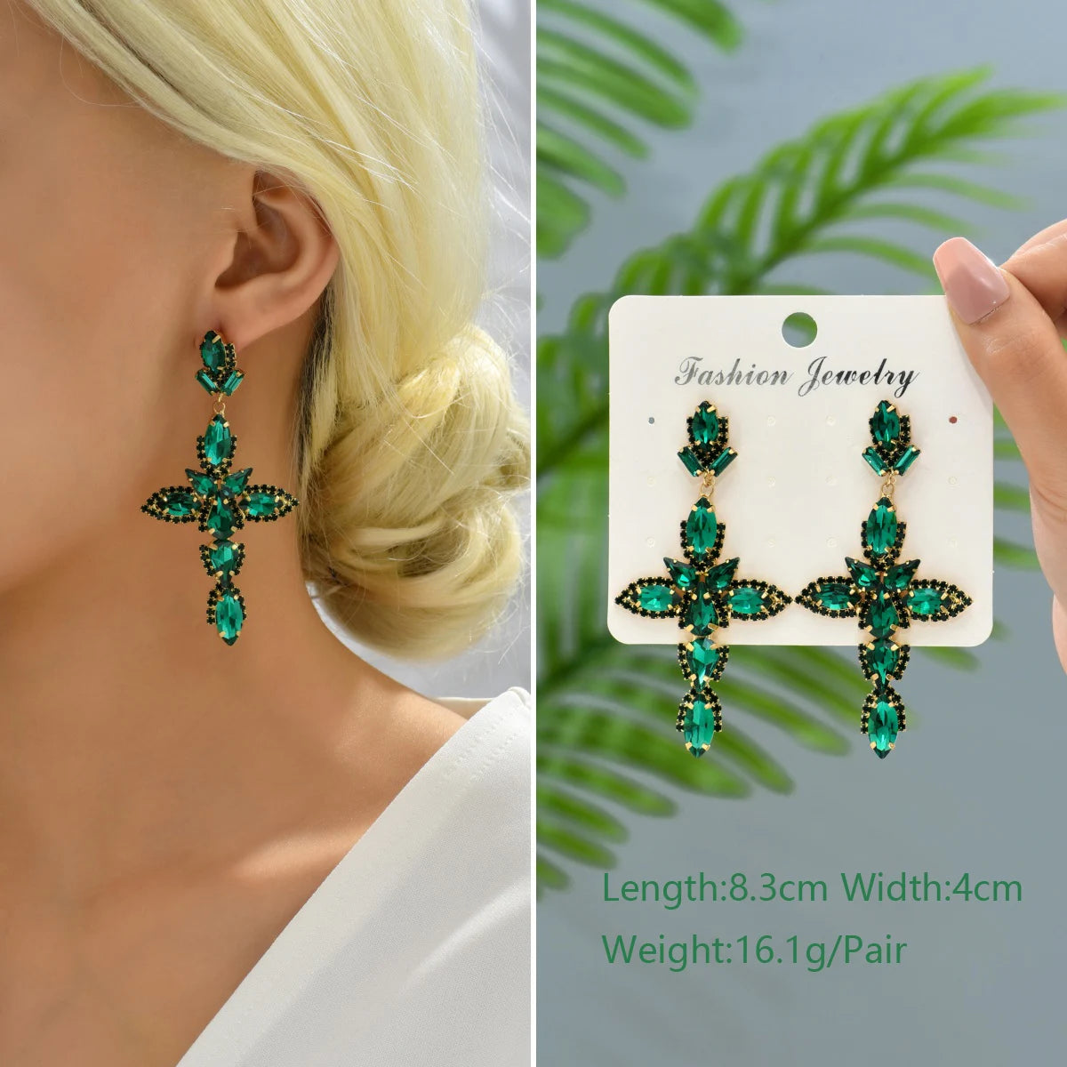 1 Pair Elegant Luxury Rhinestone Floral Earrings Women's Vintage Jewelry Party Prom Banquet Formal Accessories