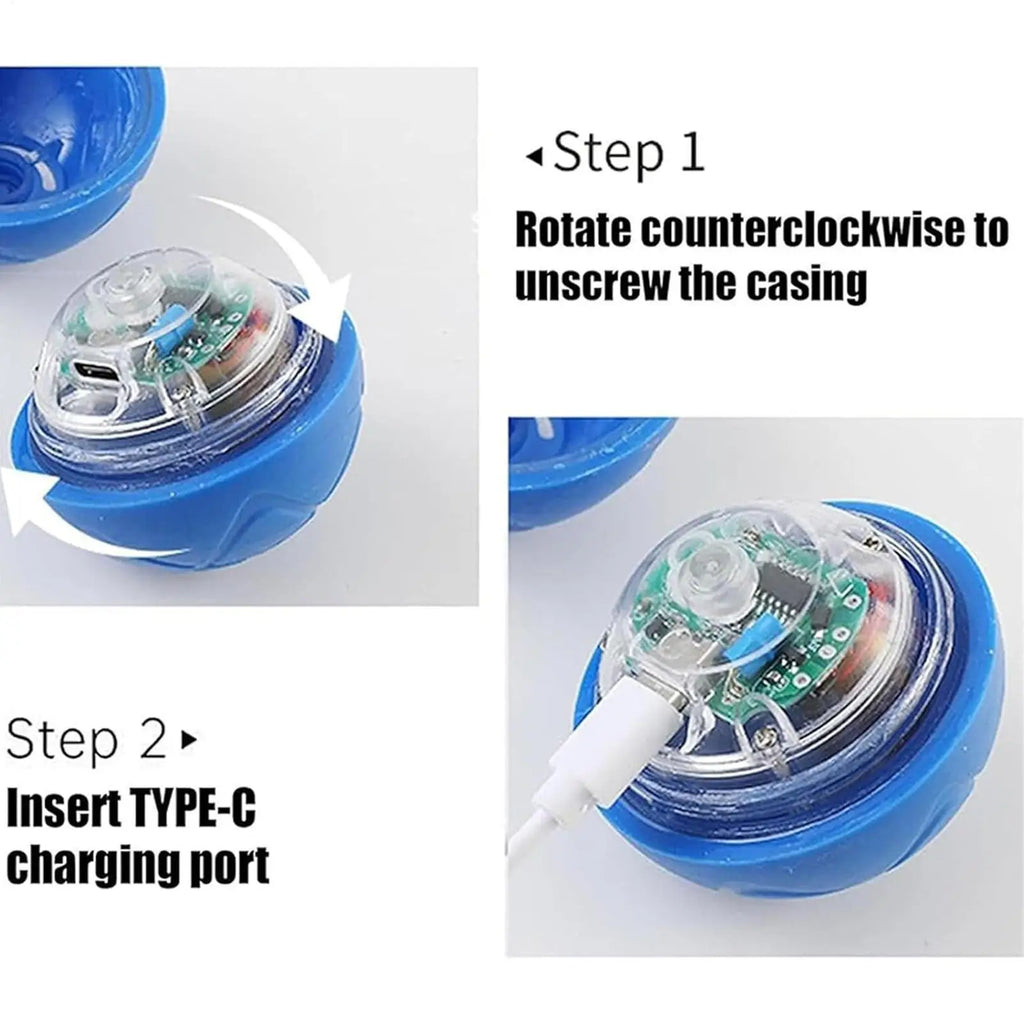 Electric Rolling Ball Dog Toy Vibrating Rolling Puppy Ball Smart Interactive Pet Toy Ball with LED Light USB Charging Rolling