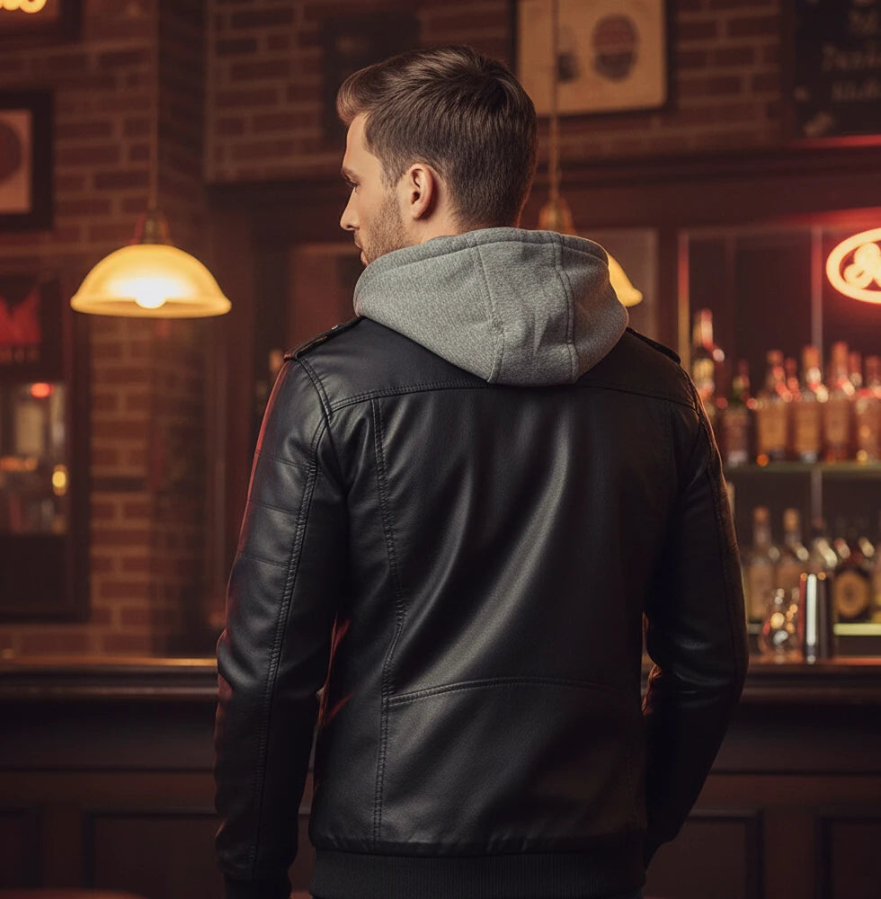 EU Size 5XL Men's Leather Jackets Autumn Casual Motorcycle PU Jacket Double Zipper Biker Leather Coats Brand Clothing