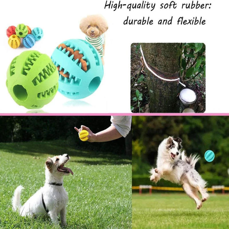 Dog Chew Ball Interactive Pet Toy Puppy Teething Cleaning Ball Food Treat Feeder Silicone Balls For Small Dogs Cats