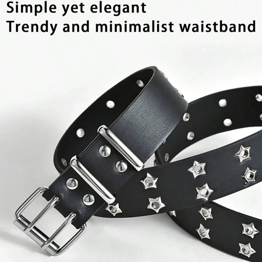 Women Hollow Out Punk Style Fashion Belt With Star Hollow Decor, Casual Fall, Autumn, Halloween