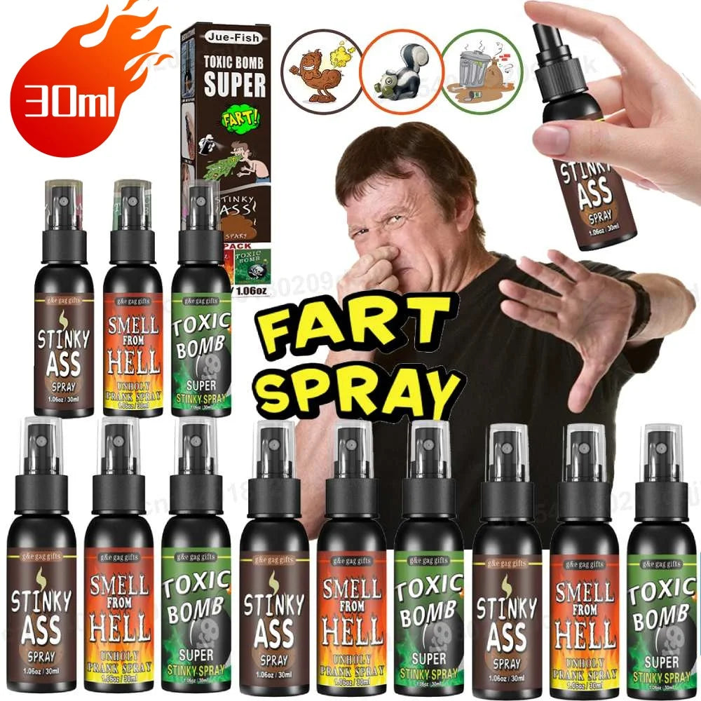 1-5pcs 30ml Fart Gag Spray Prank Joke Plastic Smelly Stinky Gags Party Supplies Spray Can Stink Non Toxic for Halloween