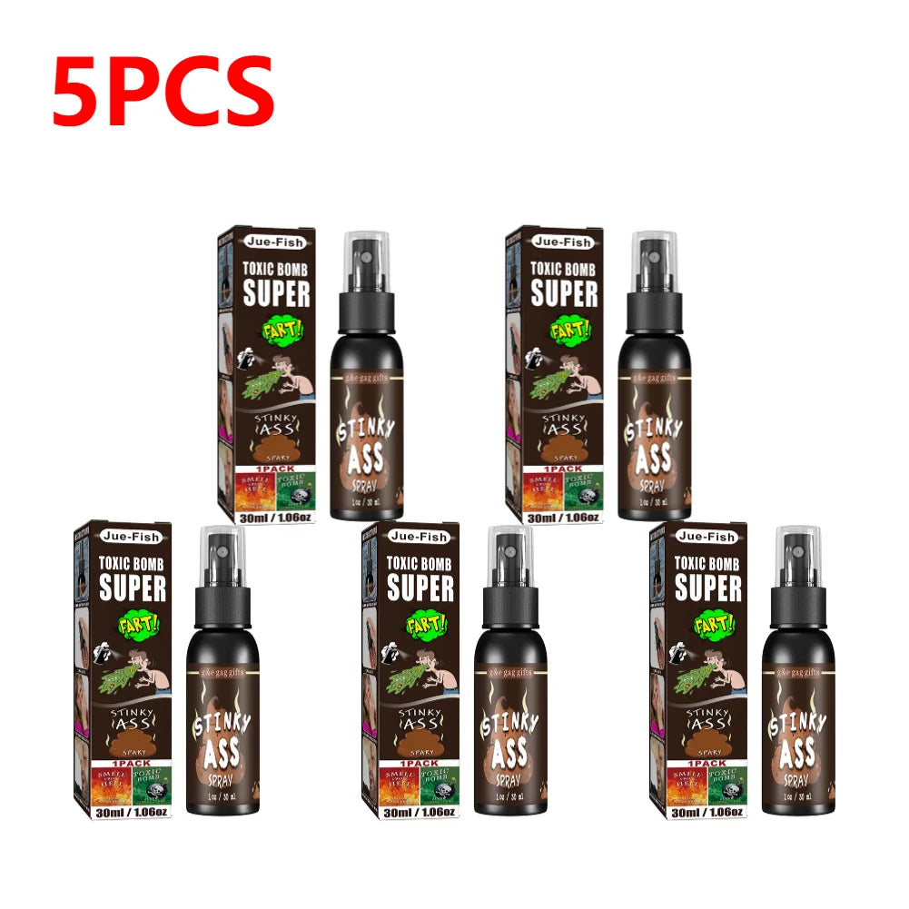 1-5pcs 30ml Fart Gag Spray Prank Joke Plastic Smelly Stinky Gags Party Supplies Spray Can Stink Non Toxic for Halloween